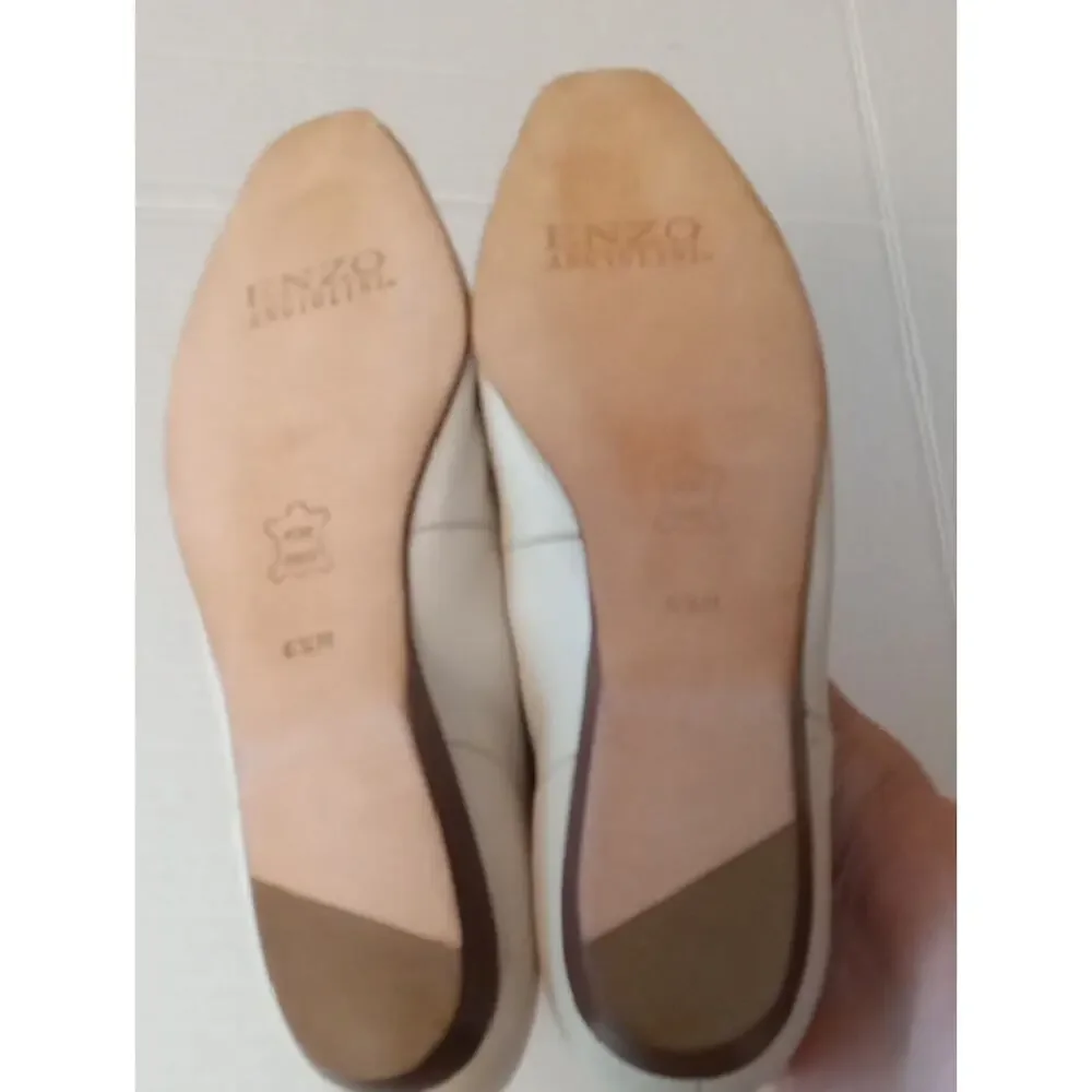 NWOT Enzo Angiolini Women's Size 6.5M Cream Leather Loafers. Comfy,Classy
